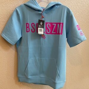Baseball Lifestyle 101 BSBL SZN V3 Kids Blue Hoodie with Pink Accents